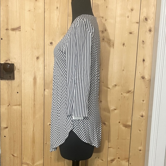 Zara Blue and White Striped 3/4 Length Sleeve Tunic - Picture 2 of 7